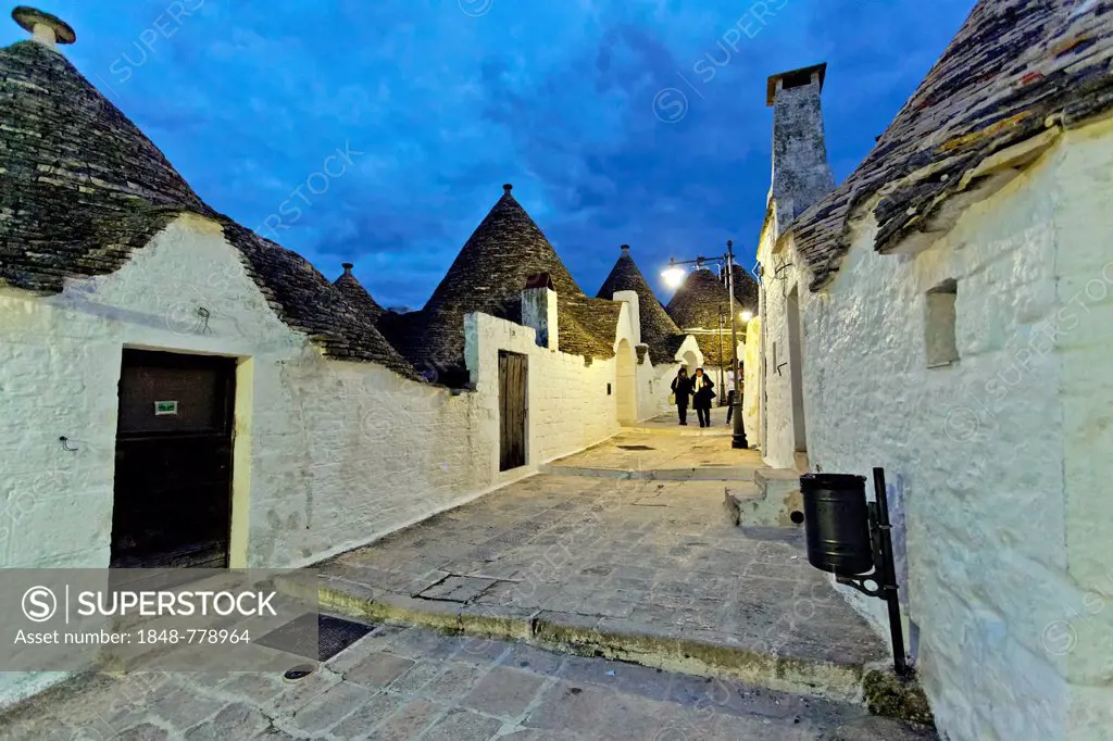 Trulli, traditional Apulian stone dwellings with conical roof and pinnacle, UNESCO World Heritage Site