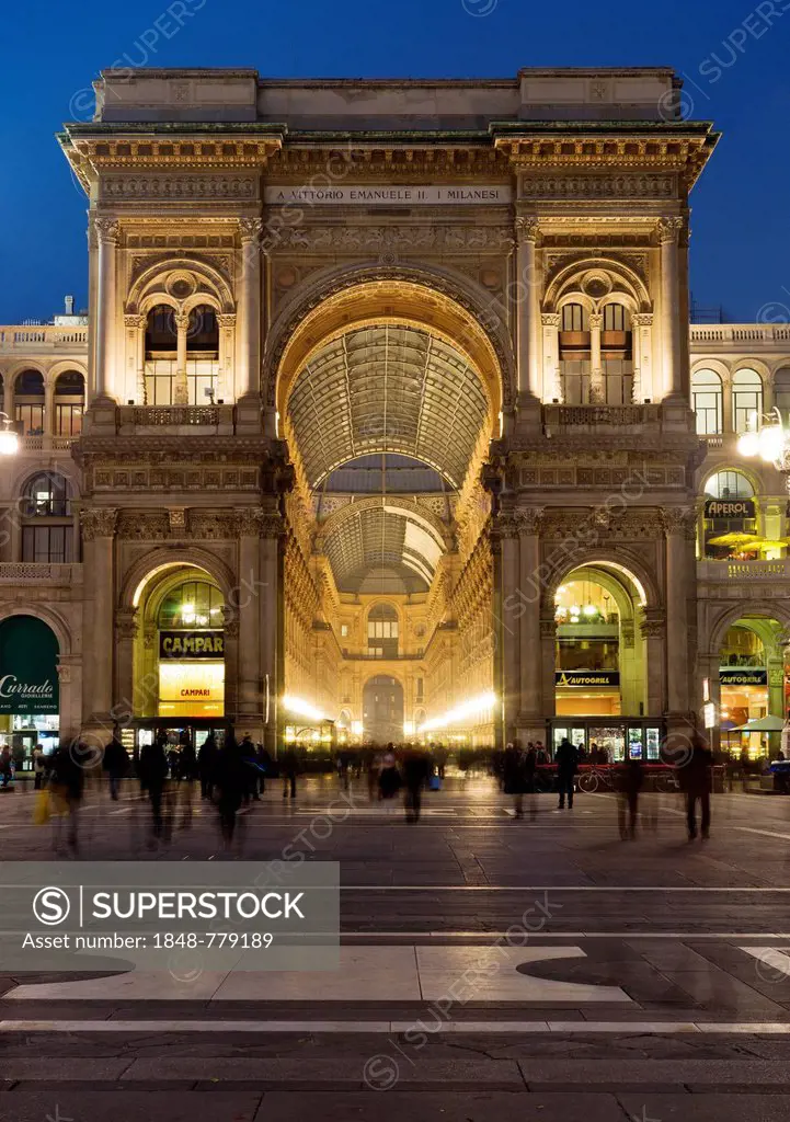 Glass dome of the Galleria Vittorio Emanuele II, opened on 15 September 1867, architect Giuseppe Mengoni, seen from Piazza del Duomo