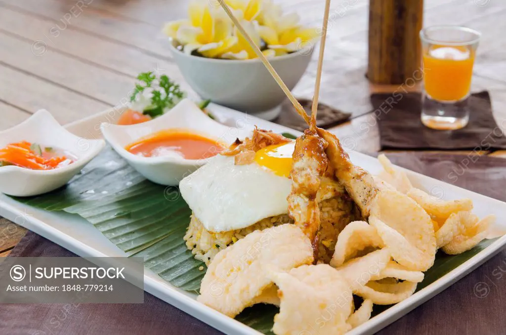 Nasi Goreng, Indonesian fried rice, Indonesian cuisine, at a restaurant