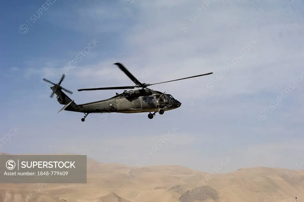 Blackhawk helicopter from the U.S. Air Force, military airfield of the German Federal Armed Forces and the ISAF