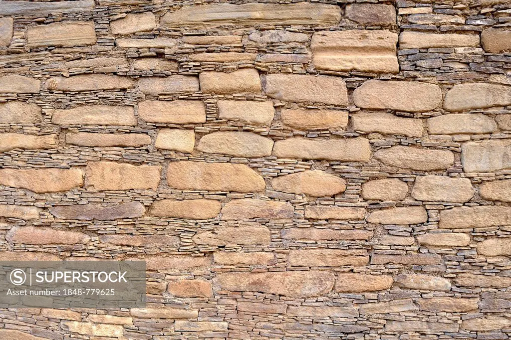 Wall detail, historic Anasazi settlement, Chetro Ketl, 950-1250 A.D.