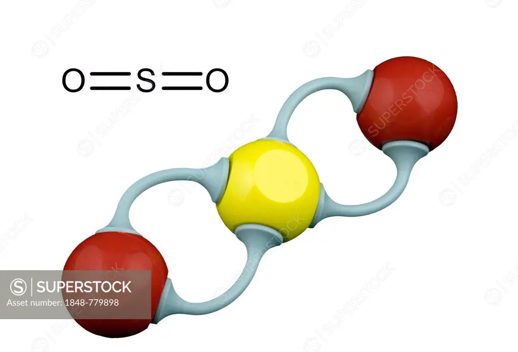 Sulphur dioxide molecule model