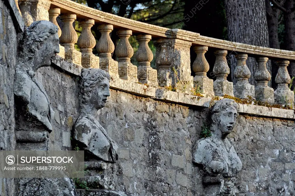 Muse figures on the Pegasus Fountain, Villa Lante