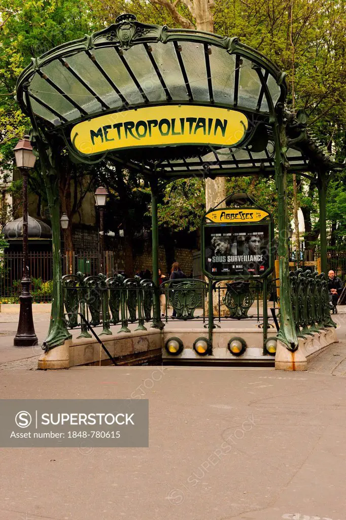 Entrance to the Metro, designed by Hector Guimard, Abbesses metro station