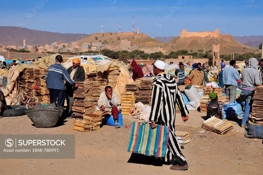 Berber men at the weekly market in Agdz