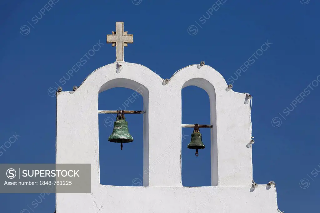 Bell tower of a church near Oía
