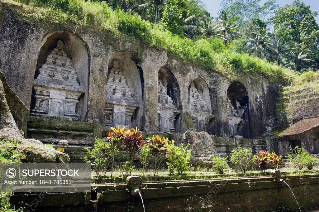 Royal tombs of Gunung Kawi, stone monuments carved into the rock wall