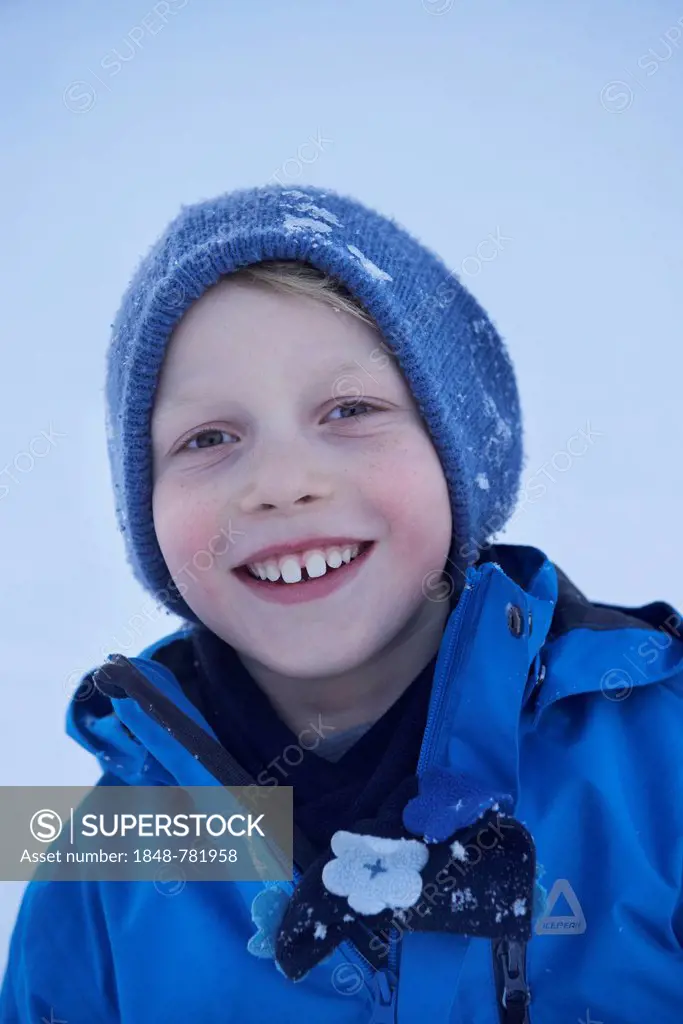 Boy in winter clothing, portrait