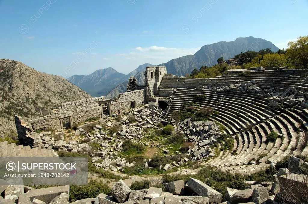 Ruins of the amphitheatre, antique city of Termessos