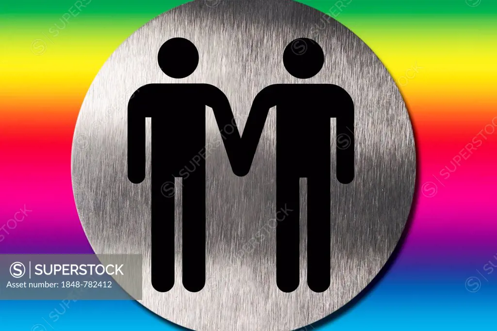Pictogram of a pair of men, symbolic image for same-sex marriage