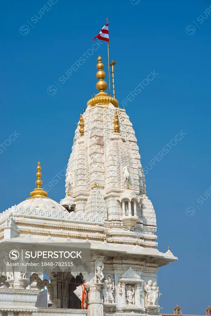 Shihara Tower at Shri Swaminarayan Mandir, a Hindu temple of the Swaminarayana sect