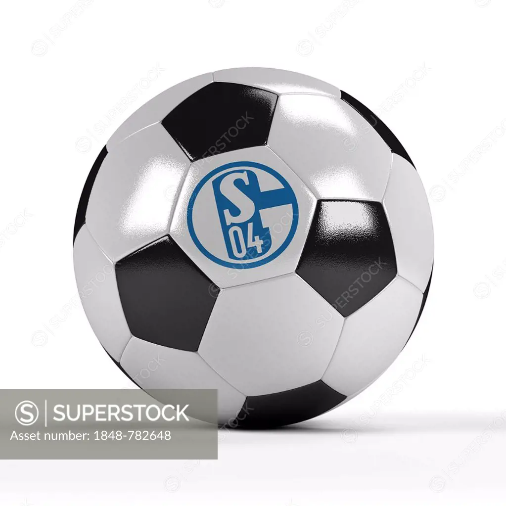 Football with the logo of FC Schalke 04