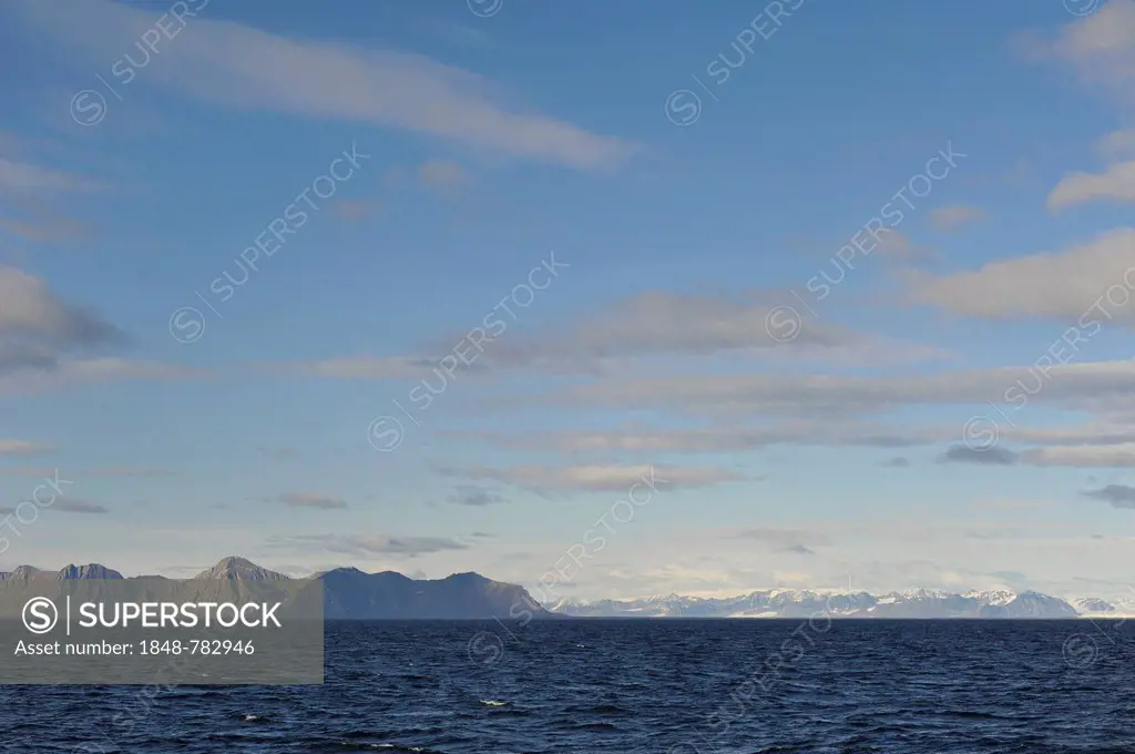 Isfjorden fjord with mountains