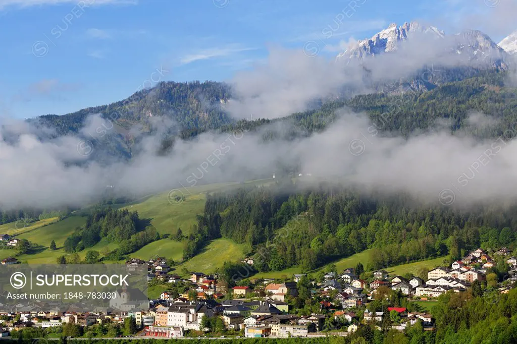 Townscape of Werfen, morning mood