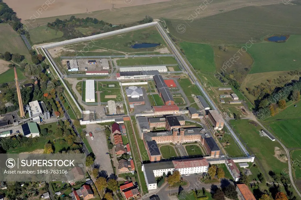 Aerial view, Justizvollzugsanstalt Buetzow correctional facility