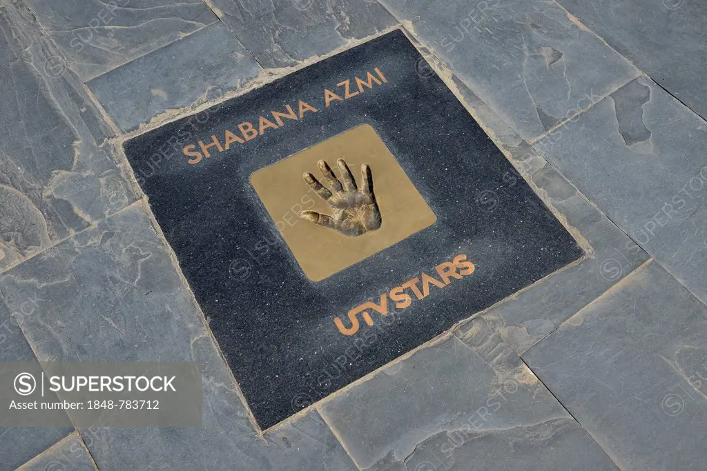 Handprint of Bollywood actress Shabana Azmi at the Walk of the Stars, Land's End