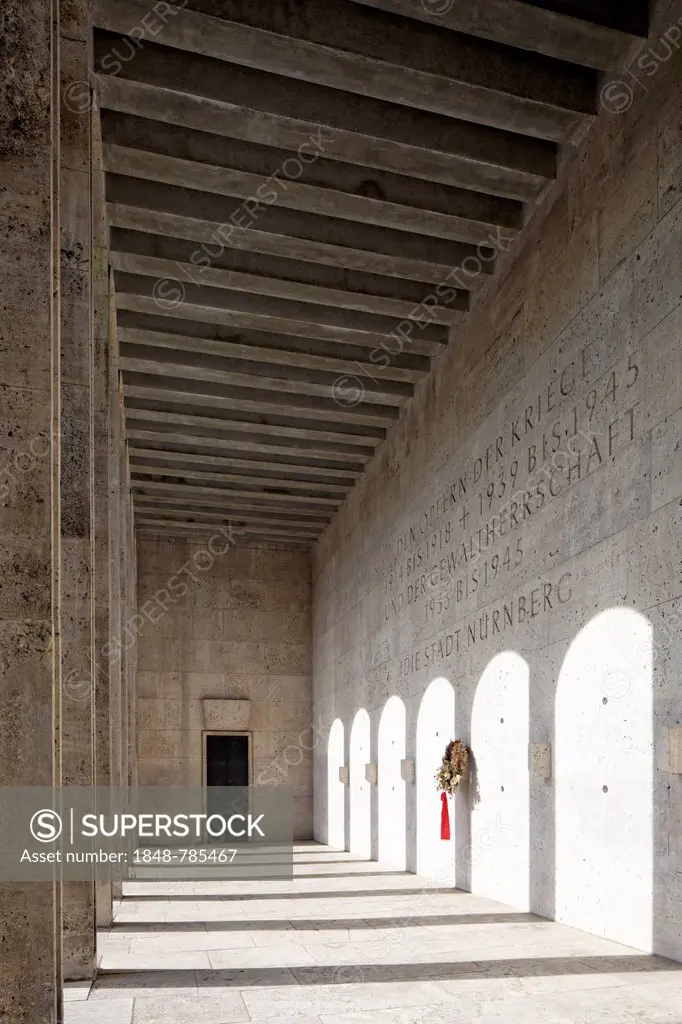 Arkadenhalle, a 1930 inaugurated memorial to 9855 fallen soldiers from Nuremberg during World War I, today a Hall of Honour for victims of the First a...