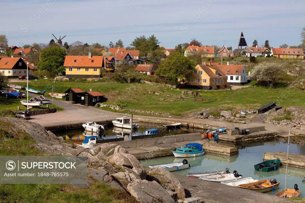 Residential houses and a fishing harbour