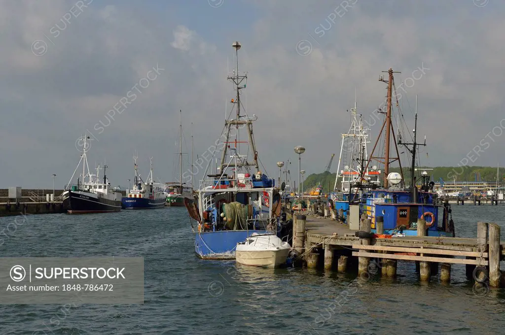 Fishing boats and ships in the port