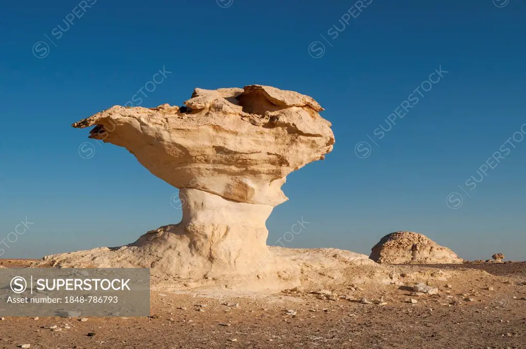 Chalk rock formation, mushroom-shape