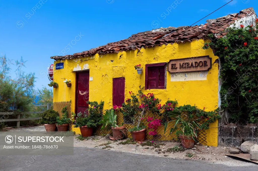 Colourful house in the village of Almáciga