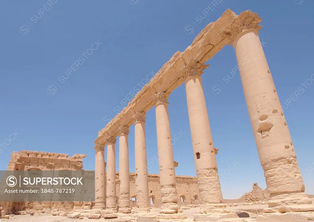 Ruins of the Temple of Bel in the ancient city of Palmyra