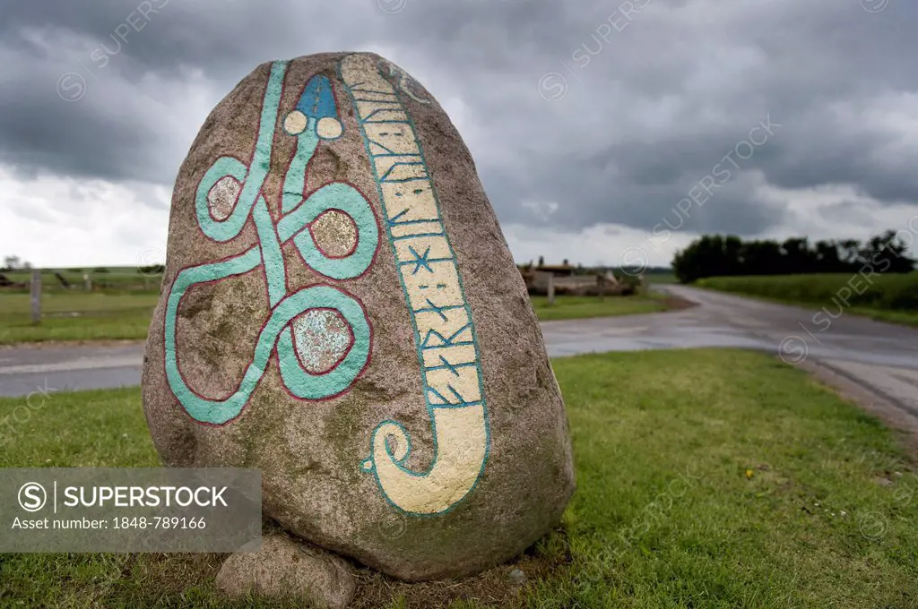 Runestone, runes, Joermungandr, the World Serpent, Viking Museum