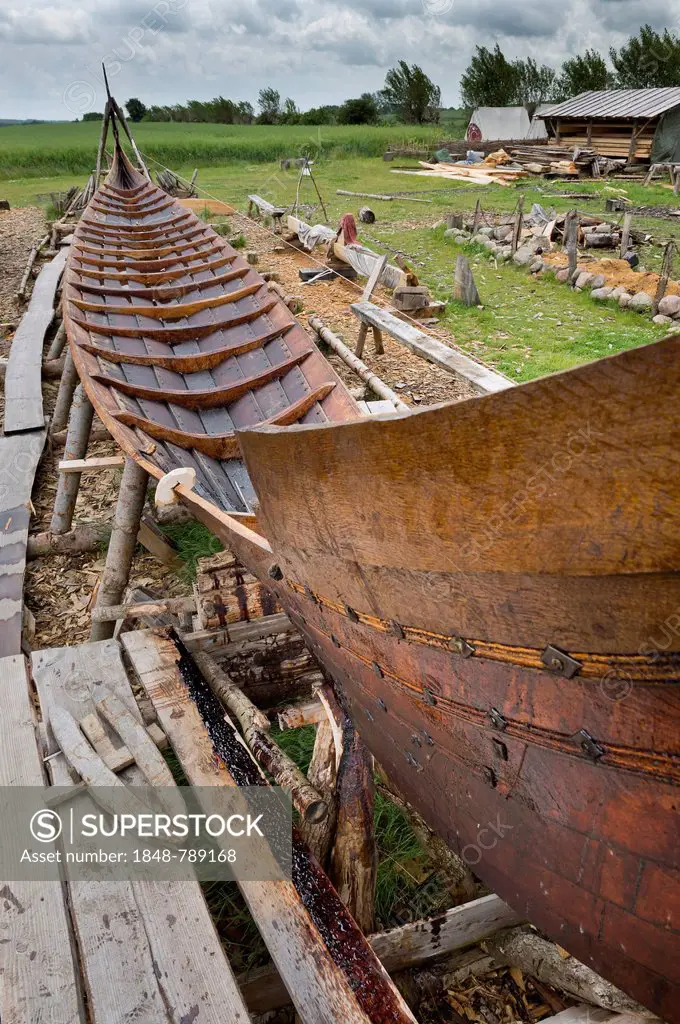 Viking ship, Ladby ship, reproduction, Viking Museum