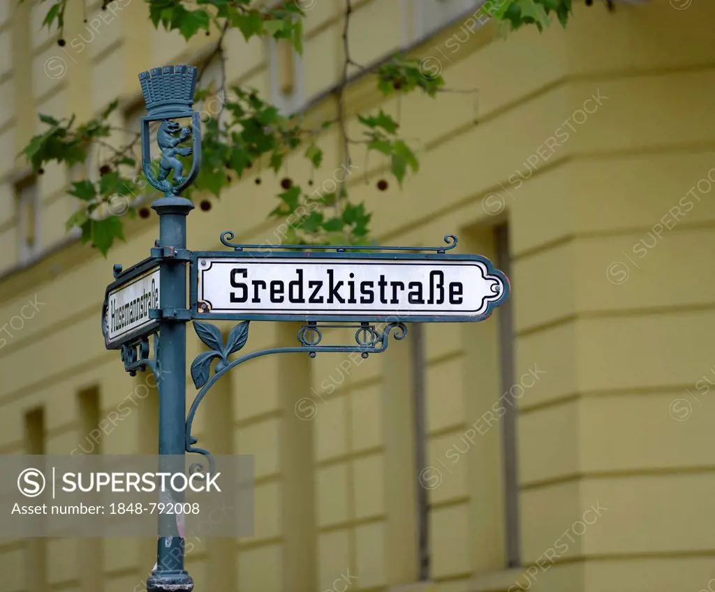 Old street sign Sredzkistrasse