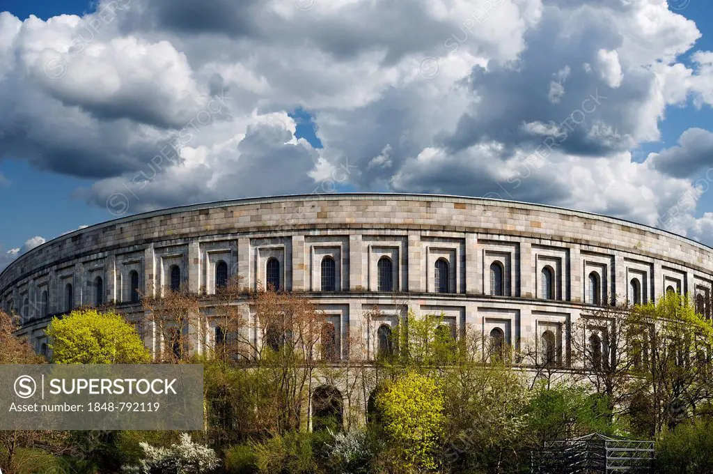 Frontal view of the former unfinished Congress Hall of the NSDAP 1933-1945, Documentation Centre, Nazi Party Rally Grounds