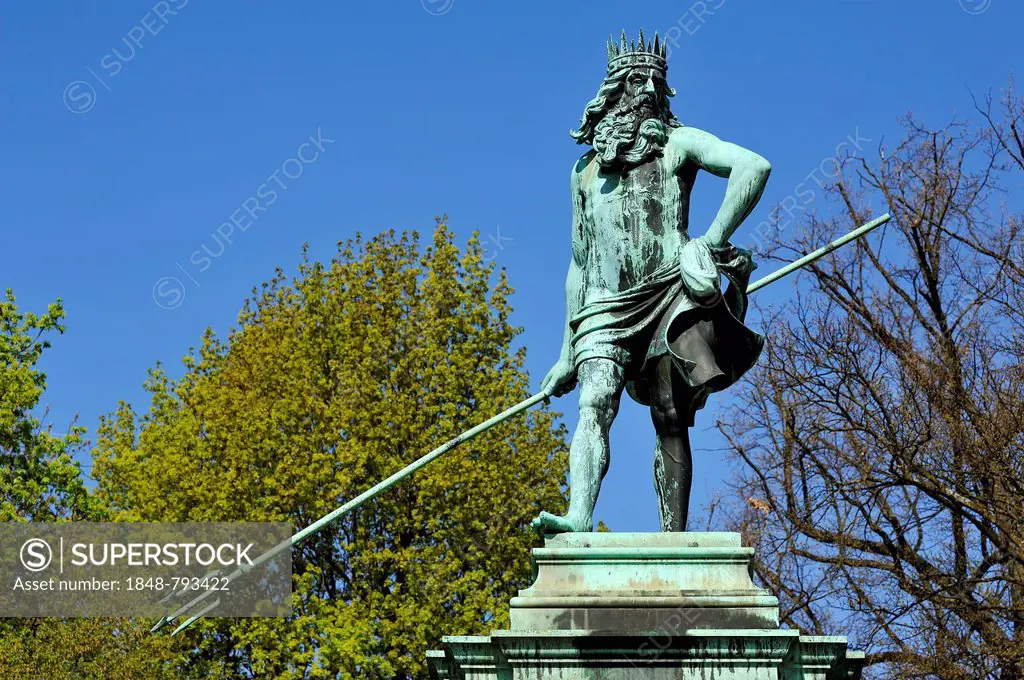 Sculpture of Neptune, Neptune Fountain, Nuremberg City Park