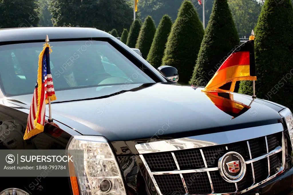 State limousine The Beast of President Barack Obama at Bellevue Palace