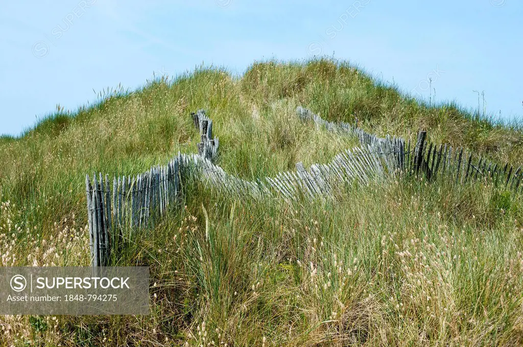 Protection fence for dunes on the Plage de la Torche