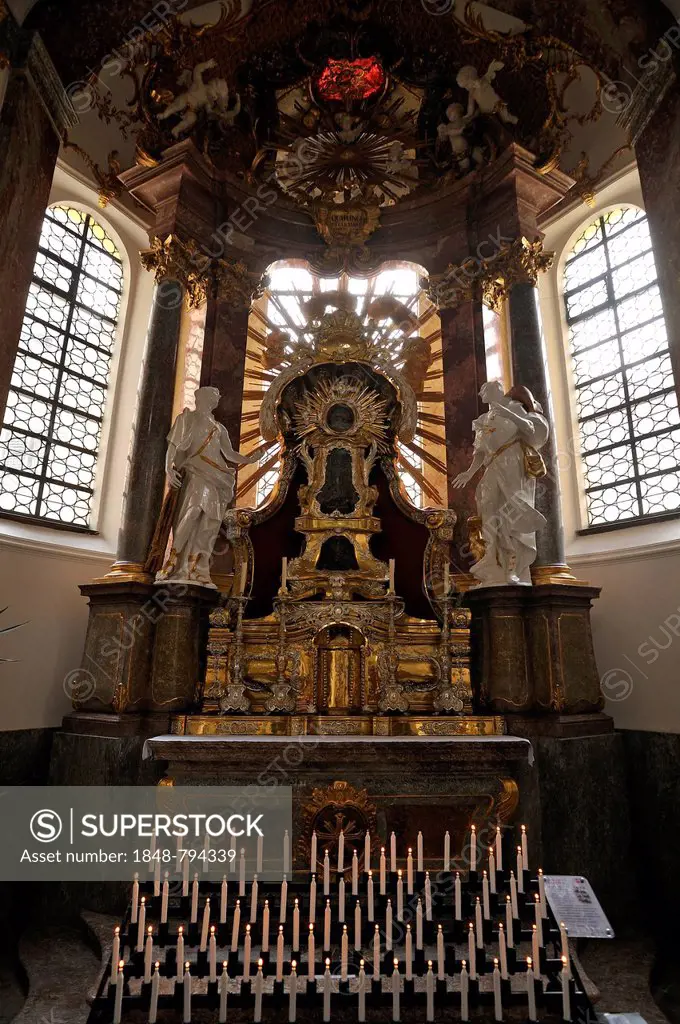 St. Quirinus Rococo Chapel from 1746 in the Baroque Parish Church of St. Quirinus