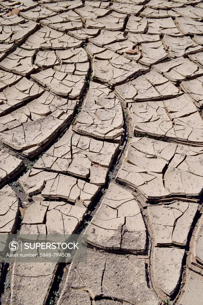 Cracked ground in a dried up waterhole, Hopi Reservation, Navajo Nation Reservation