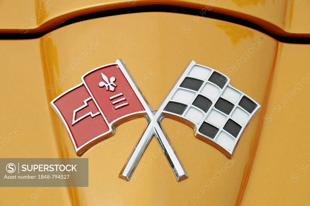 Chevrolet Corvette, logo, emblem, American vintage sports car