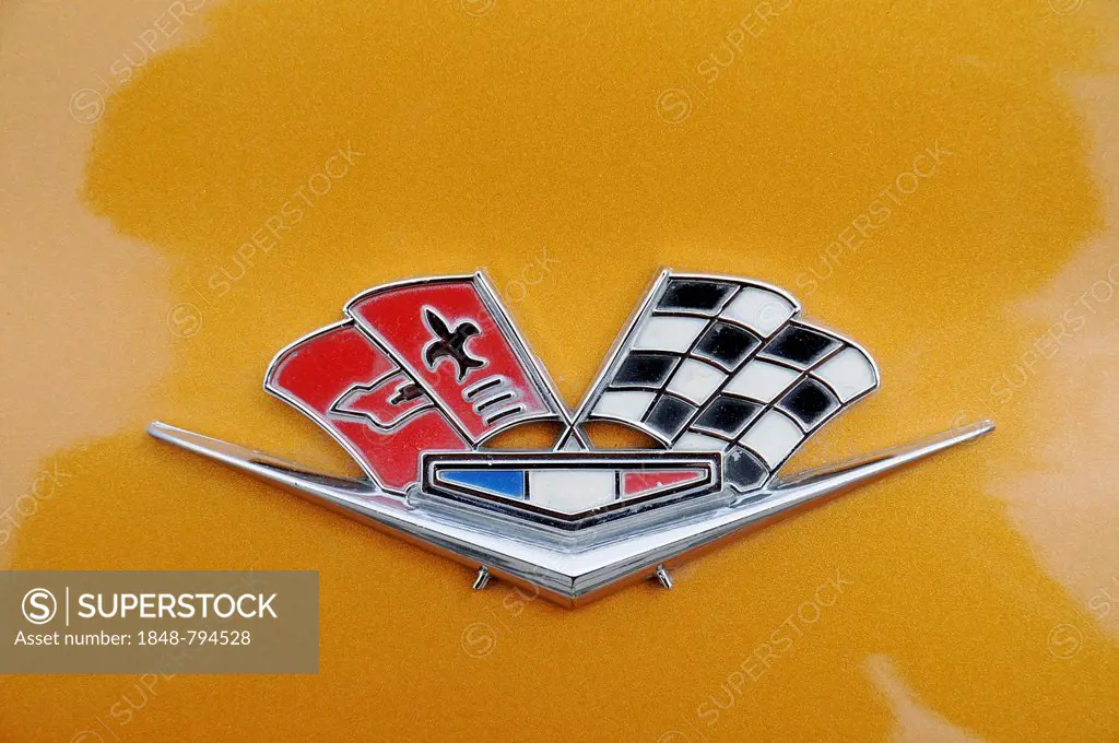 Chevrolet Corvette, logo, emblem, American vintage sports car