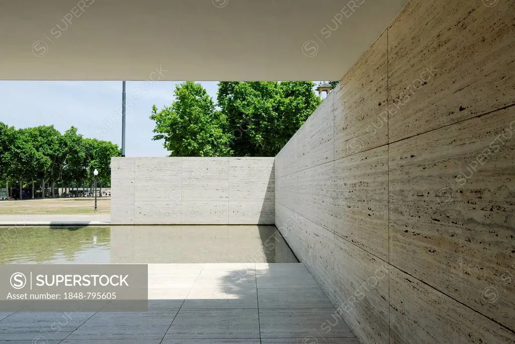 Barcelona Pavilion, reconstructed German Pavilion for the 1929 World Fair, architect Ludwig Mies van der Rohe