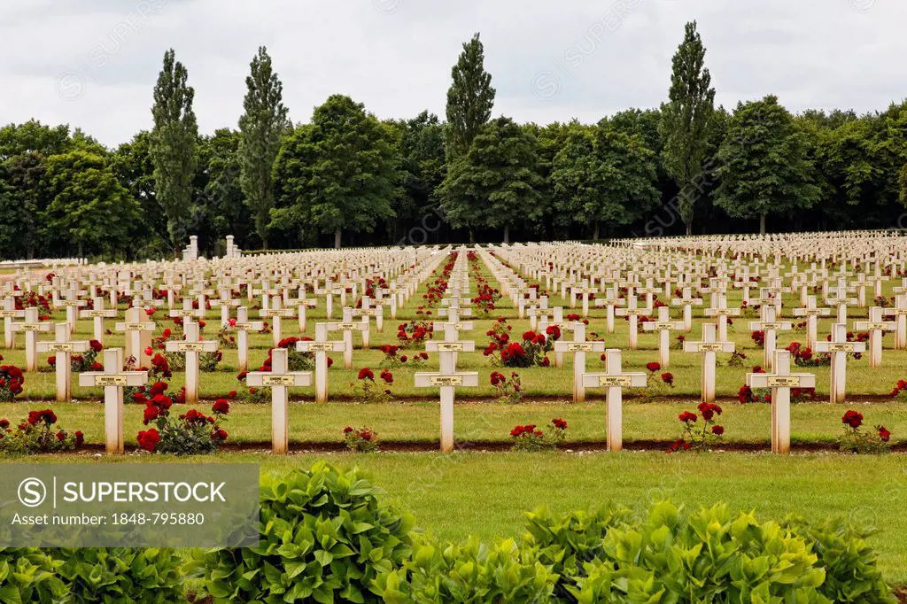 French National War Cemetery of Notre-Dame de Lorette, with over 40,000 graves from World War I, Ablain-Saint-Nazaire, Arras, department of Pas-de-Cal...
