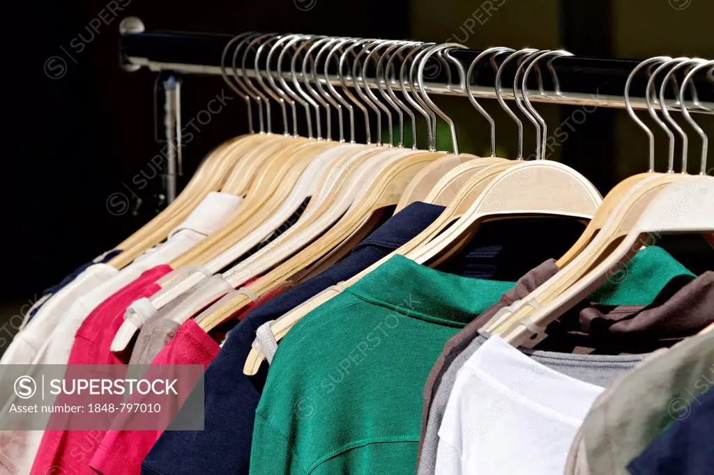 Clothing hanging on clothes rack