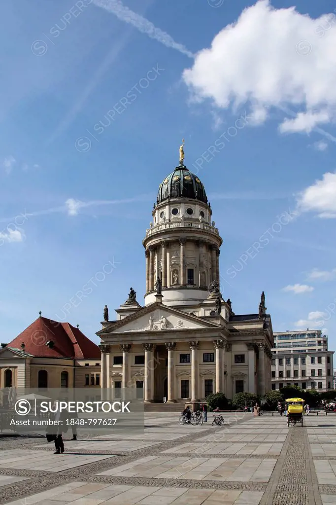 Französische Friedrichstadtkirche church, left, and French Cathedral, Berlin, Germany, Europe