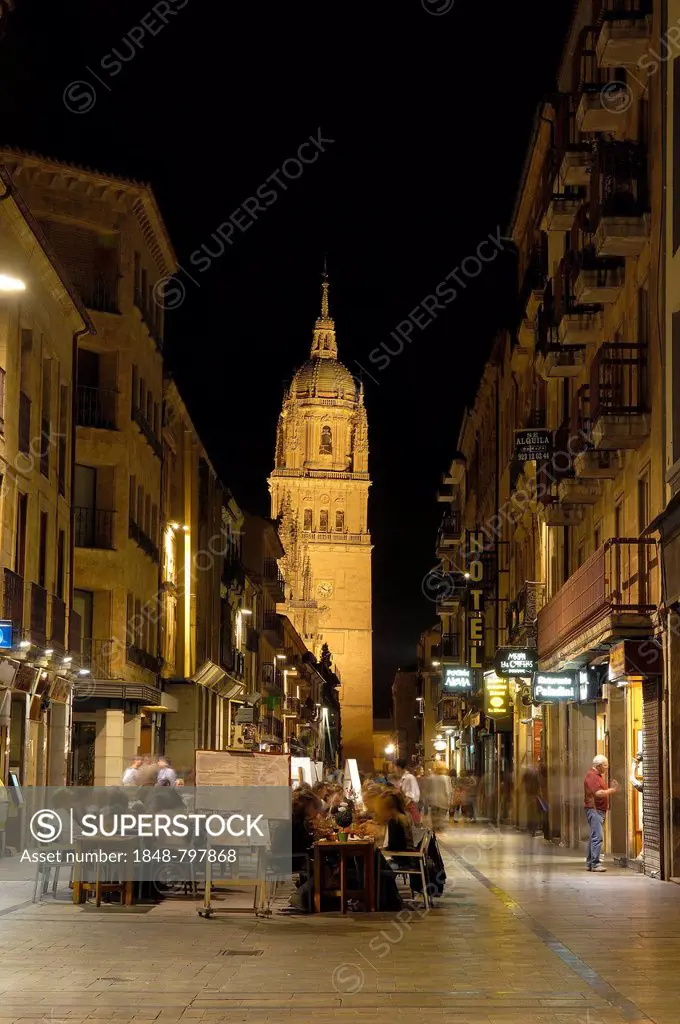 Rua Mayor street, Via de la Plata, Calle de la Rua Mayor, Salamanca, Castilla-Leon, Spain, Europe