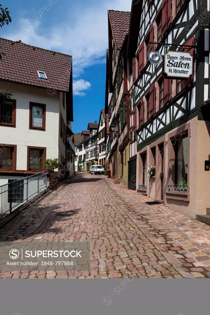 Half-timbered houses in Schiltach in the Kinzig Valley, Black Forest, Baden-Wuerttemberg, Germany, Europe, PublicGround