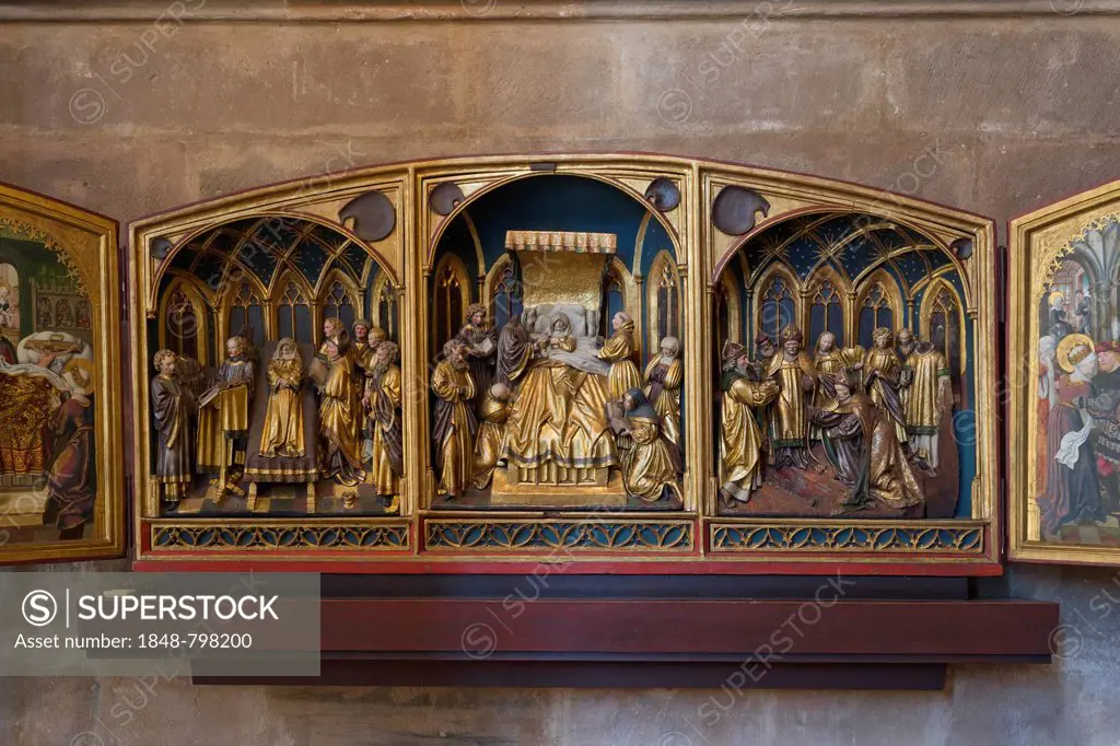 Elisabeth altar, 1509 - 1514, by sculptor Ludwig Juppe, Gothic Elisabethkirche church, Marburg, Hesse, Germany, Europe