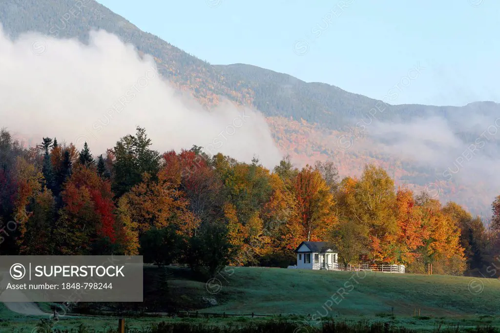 At the foot of Mount Washington, White Mountains in autumn, New Hampshire, USA