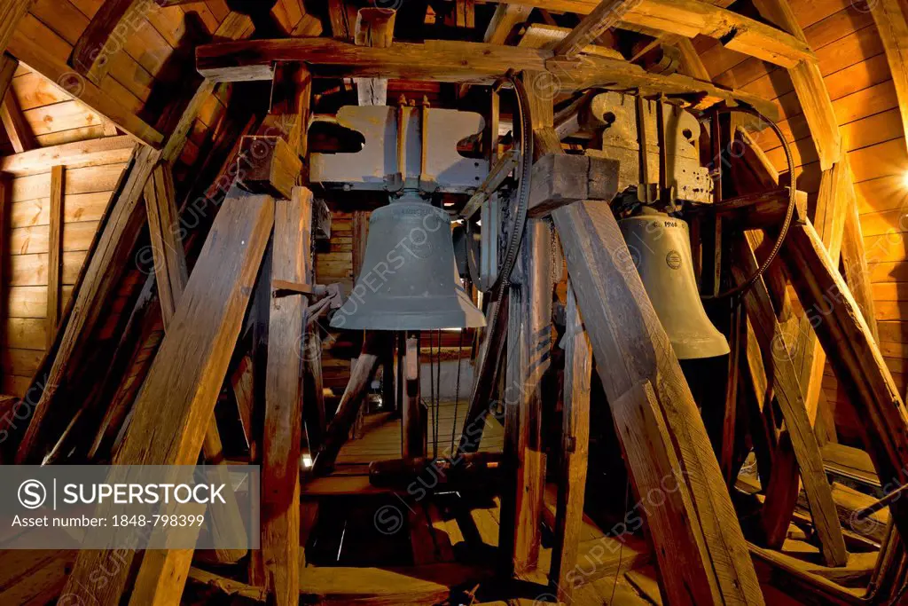 Bells in the bell tower of the parish church of Lichtenegg