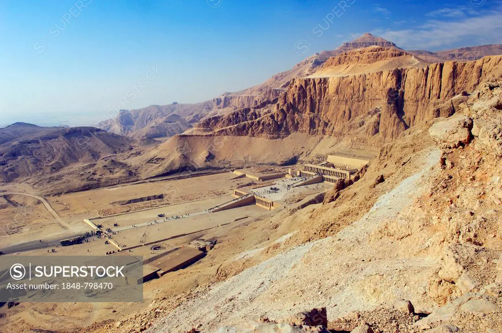 Valley of Deir el-Bahri with the Temple of Hatshepsut