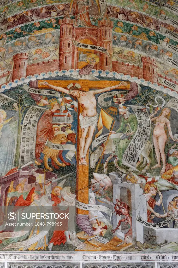 Lebendes Kreuz frescoes, 1470 - 1475, by Thomas von Villach, in the parish church of St. Andreas