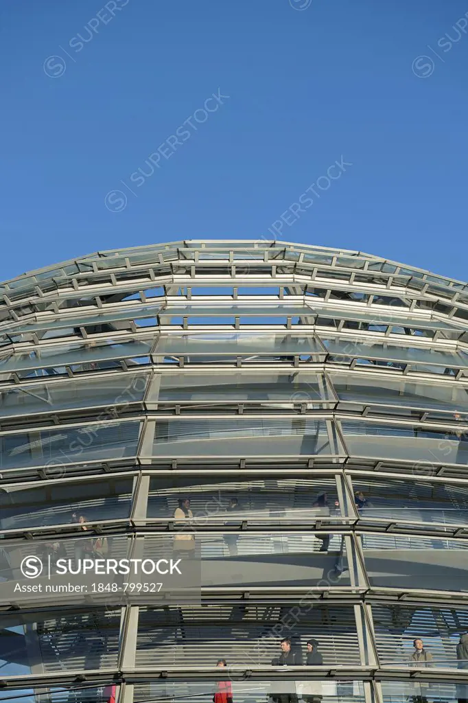 Dome of the Reichstag building, detail, architect Sir Norman Foster, Berlin, Germany, Europe