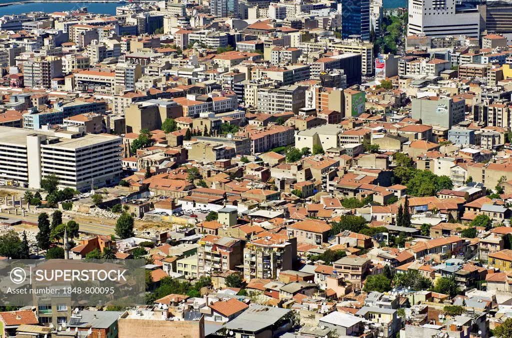 View of Izmir as seen from the Asansoer in the Konak district, Izmir, Turkey, Asia